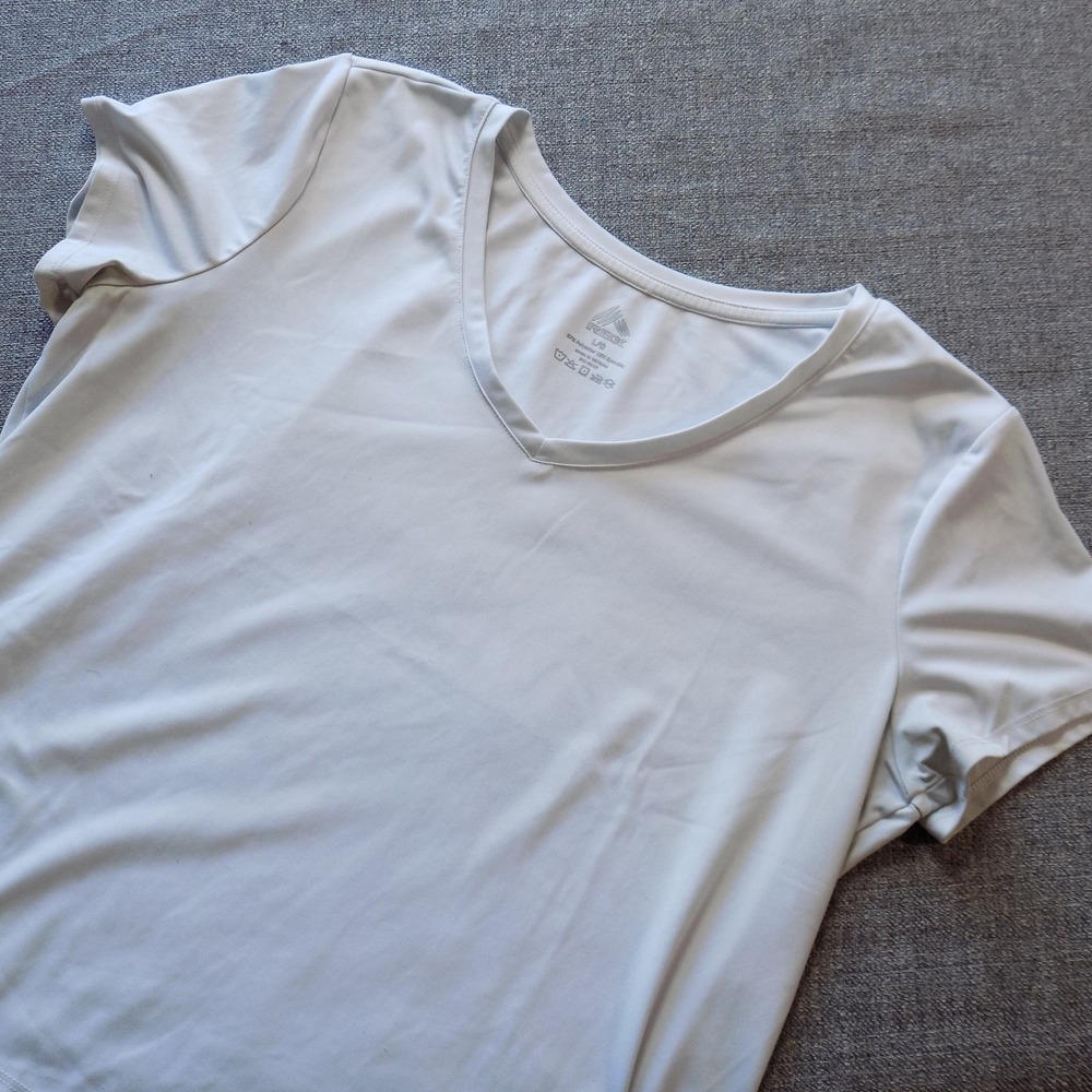 RBX Performance Tee Women Large Light‎ Gray Good V-Neck Short Sleeve Activewear